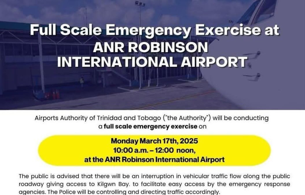 Public Advisory: Emergency Exercise at ANR Robinson International Airport