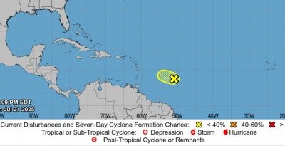 OFFICIAL STATEMENT – #2 Area of Disturbed Weather East of the Lesser Antilles – Low Chance of Development