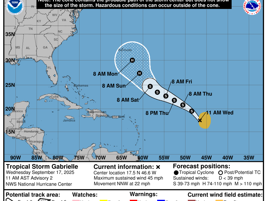 OFFICIAL STATEMENT #3 – FINAL : Tropical Storm Gabrielle – No threat to Trinidad and Tobago