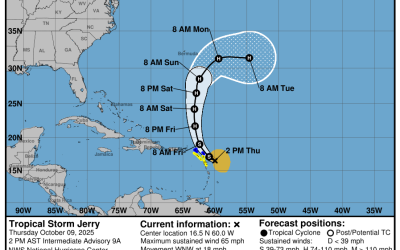 Tropical Storm Jerry moves further away from Trinidad and Tobago